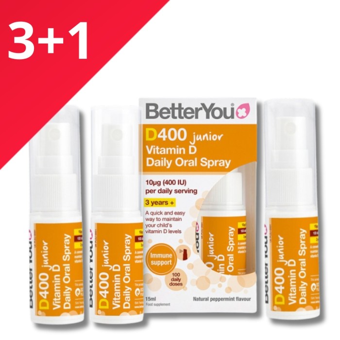 3+1 D400 Junior Vitamin D Oral Spray (15 ml), BetterYou