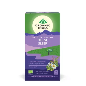 Ceai Tulsi Sleep - pentru somn calm, odihnitor (25 plicuri infuzie) , Organic India