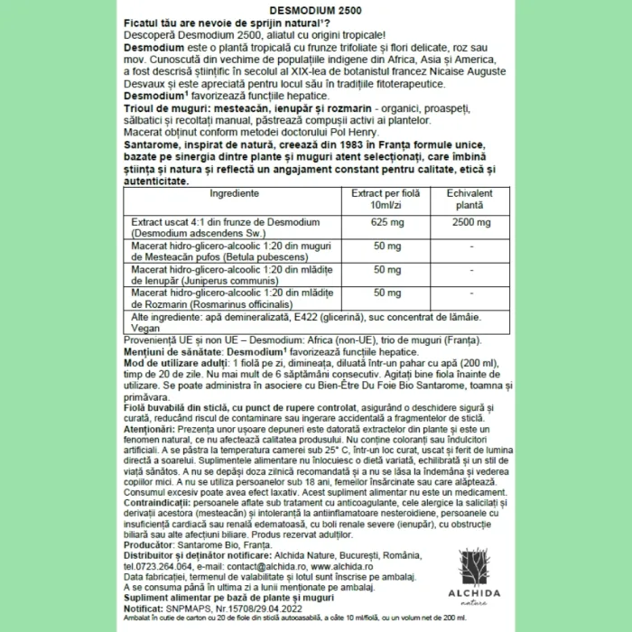 Desmodium 2500 (20 fiole), Santarome