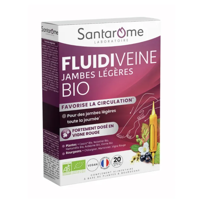 Fluidiveine Jambes Legeres Bio (20 fiole), Santarome