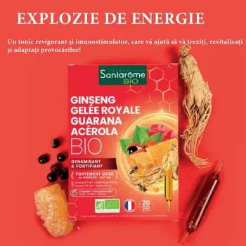 Ginseng - Laptisor De Matca - Guarana - Acerola Bio (20 fiole), Santarome