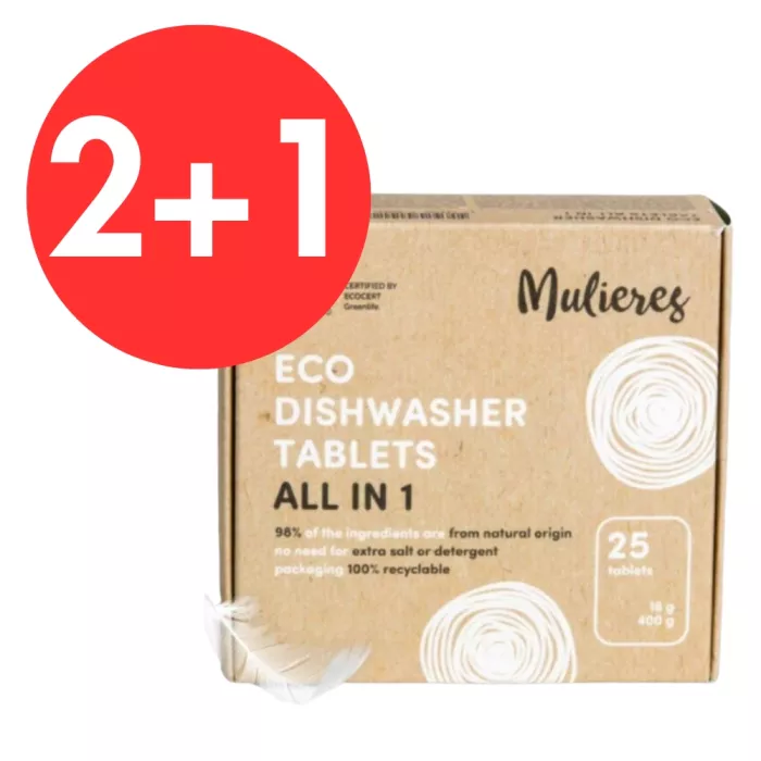 2+1 Tablete ecologice pentru masina de spalat vase (25 buc), Mulieres