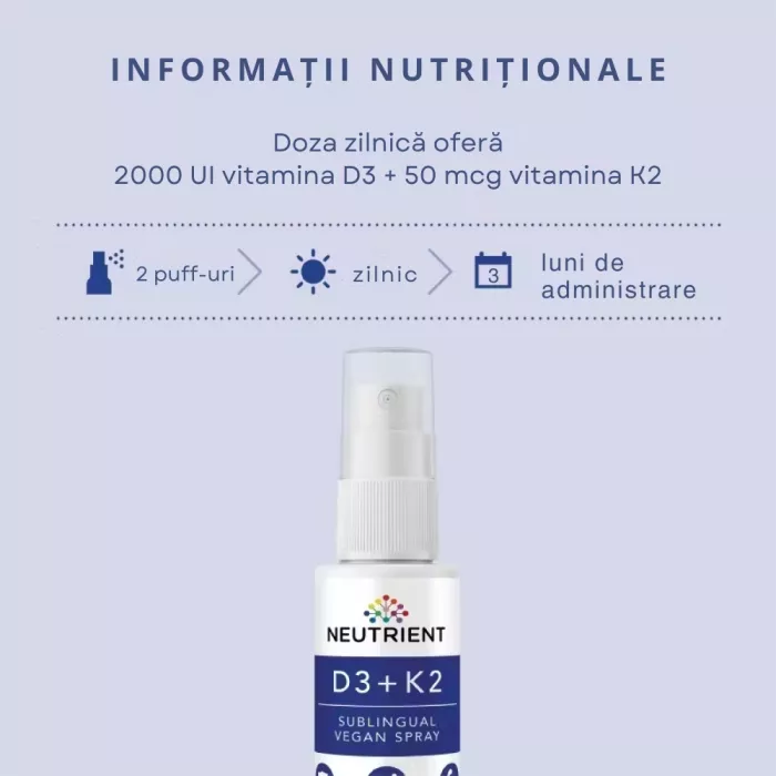 Vitamina D3+K2 Vegan Oral Spray (30ml), Neutrient