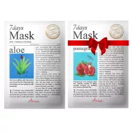 Pachet Masca servetel 7Days Aloe Vera - calmare si improspatare (20 grame) + Masca servetel 7Days Rodie - fermitate si luminozitate (20 grame), Ariul