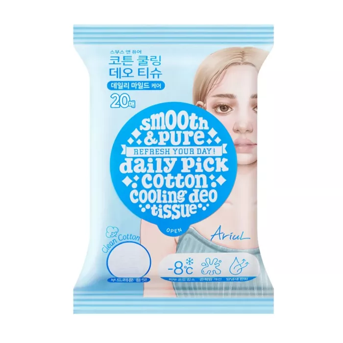 Servetele Deodorante Smooth & Pure Cotton Cooling Deo , 20 buc, Ariul