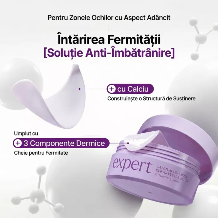 Plasturi pentru ochi din hidrogel, Colagen hidrolizat si Calciu (60 buc), Ariul