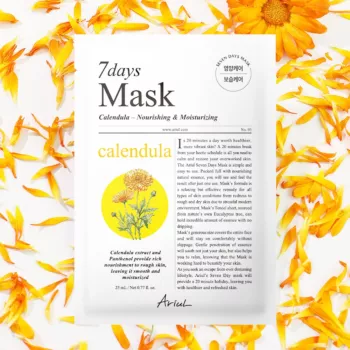 Masca Ariul 7Days PLUS Galbenele + P (Panthenol), repararea perfecta a tenului afectat, cosmetice coreene naturale, (23ml), Ariul