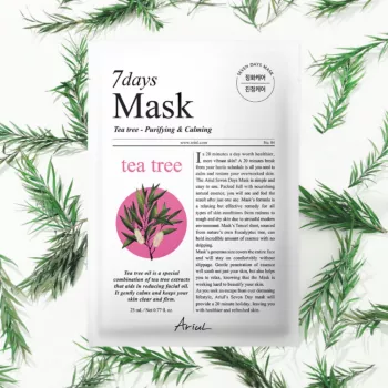 Masca Ariul 7Days PLUS Arbore de Ceai + M, purificarea rapida a tenului stresat, cosmetice coreene naturale, (23ml), Ariul
