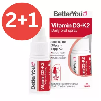 2+1 Vitamina D3+K2 3000UI+75μg Spray Oral (12 ml), BetterYou