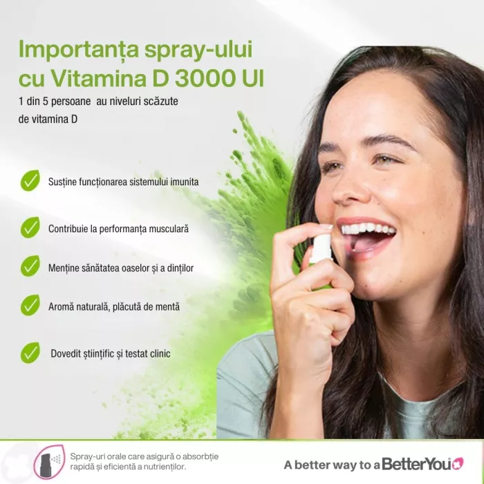 Vitamina D3 3000UI Spray Oral (15 ml), BetterYou Vitamina D3 3000UI Spray Oral (15 ml), BetterYou