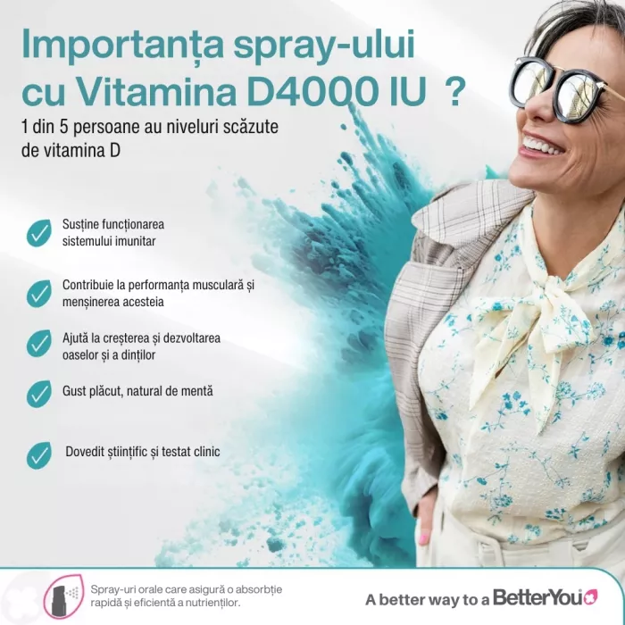 Vitamina D 4000UI Spray Oral (15 ml), BetterYou Vitamina D 4000UI Spray Oral (15 ml), BetterYou