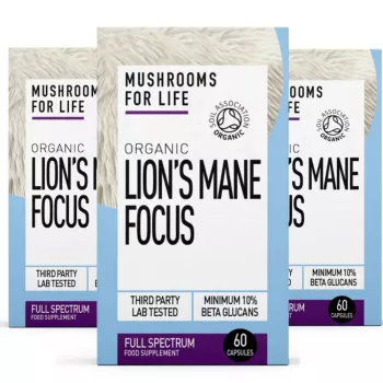 Economy Pack Organic Lions Mane Focus 1000 mg Full Spectrum (60 capsule), MushroomsForLife