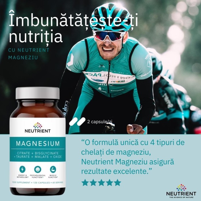 Magnesium Taurate, Bisglycinate, Citrate, Malate, Oxide (120 capsule), Neutrient