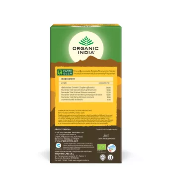Ceai Tulsi Lamaie si Ghimbir (25 plicuri infuzie) , Organic India