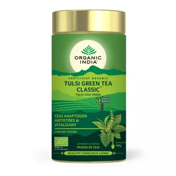 Ceai Tulsi Ceai Verde (100 grame), Organic India Ceai Tulsi Ceai Verde (100 grame), Organic India