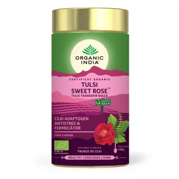 Ceai Tulsi Trandafir Dulce (100 grame), Organic India