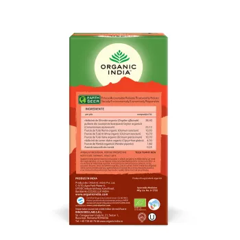 Ceai Tulsi Tummy - digestiv cu plante linistitoare si condimente (25 plicuri infuzie) , Organic India