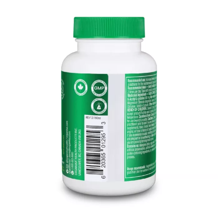 NAC N-acetil-cisteina 500 mg (90 capsule), Organika Canada
