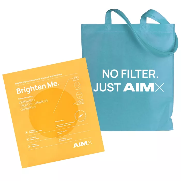 Pachet Masca Brighten Me cu vitamina C, glutation si niacinamide (25ml) + Tote Bag AIMX Pachet Masca Brighten Me cu vitamina C, glutation si niacinamide (25ml) + Tote Bag AIMX