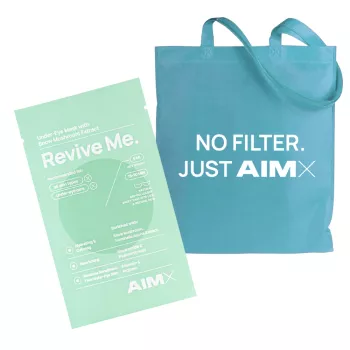 Pachet Masca Eye Patch Revive Me cu hialuron, extract de tremella si vitamina B3 (5ml) + Tote Bag AIMX