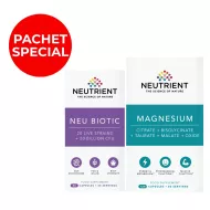 Pachet Magneziu - Formula cu 4 chelați (120 capsule) + Neu Biotic Multi Strain Probiotic 20 miliarde (60 capsule), Neutrient