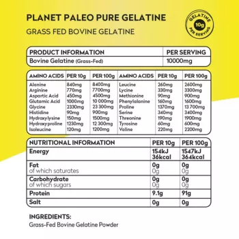 Gelatina pura pudră (300 grame), Planet Paleo