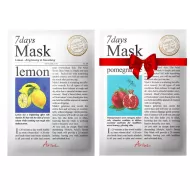 Pachet Masca servetel 7Days Lamaie - stralucire si relaxare (20 grame) + Masca servetel 7Days Rodie - fermitate si luminozitate (20 grame), Ariul