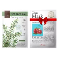 Pachet Masca Ariul 7Days PLUS Arbore de Ceai + M, purificarea rapida a tenului stresat (23ml) + Masca servetel 7Days Rodie - fermitate si luminozitate (20 grame), Ariul