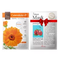 Pachet Masca Ariul 7Days PLUS Galbenele + P (Panthenol), repararea perfecta a tenului afectat (23ml) + Masca servetel 7Days Rodie - fermitate si luminozitate (20 grame), Ariul