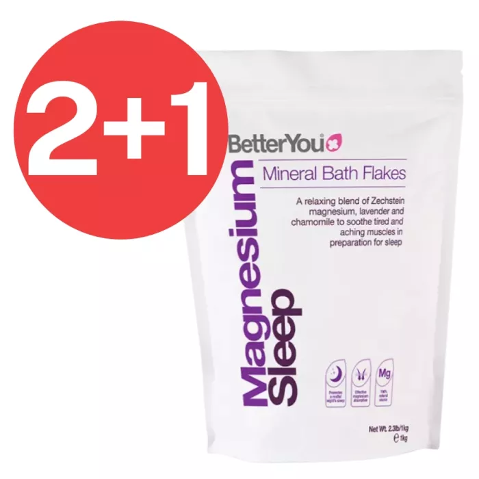 2+1 Fulgi de baie cu magneziu pentru somn odihnitor (1000 grame), BetterYou