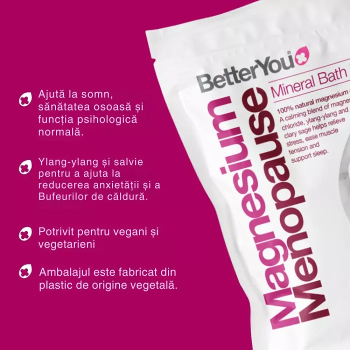 Fulgi de baie cu magneziu pentru menopauza (750 grame), BetterYou