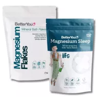 Pachet Fulgi de baie cu magneziu (1000 grame) + Fulgi de baie cu magneziu BFG (750 grame), BetterYou