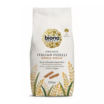 Fusilli din grau integral eco (500 grame), Biona