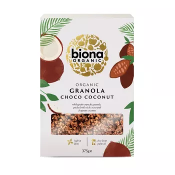 Granola cu ciocolata si cocos bio (375 grame), Biona Granola cu ciocolata si cocos bio (375 grame), Biona