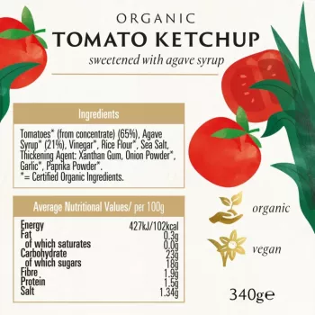 Ketchup cu sirop de agave eco (340 grame), Biona Ketchup cu sirop de agave eco (340 grame), Biona