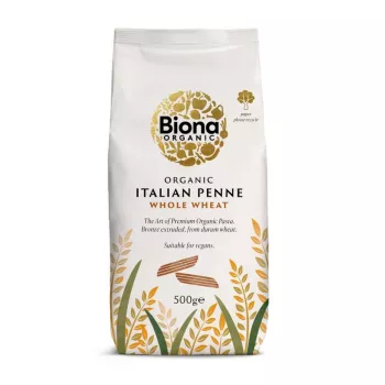 Penne din grau integral eco (500 grame), Biona