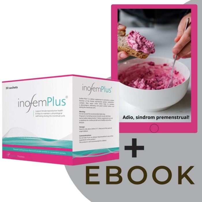 Inofem Plus (30 pliculeţe) +  Ebook - Adio, sindrom premenstrual