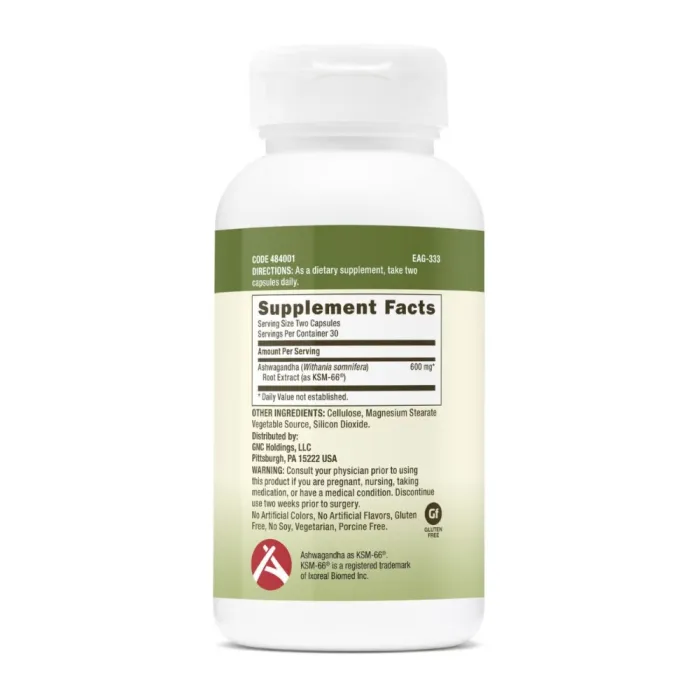 Gnc Herbal Plus Ksm-66 Ashwagandha, Extract Din Radacina De Ashwagandha 600 Mg, 60 Cps