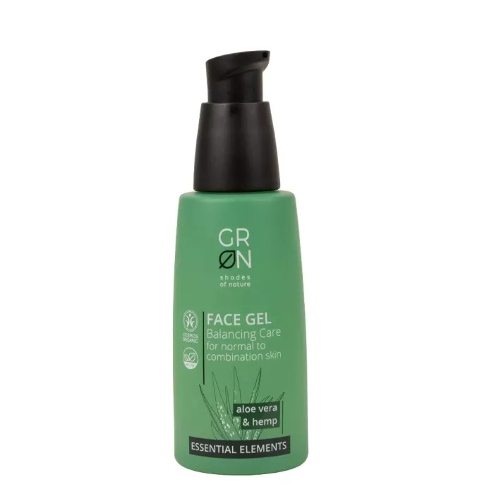 Gel de fata ingrijire echilibrata Bio Organic Essential Elements cu canepa si aloe vera (50ml), GRN Shades of Nature