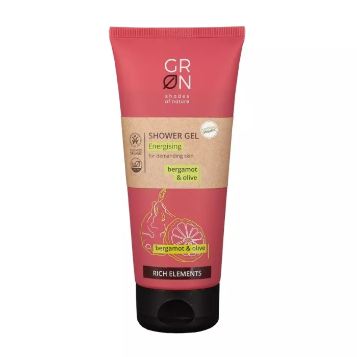 Gel de dus energizant Bio Organic Rich Elements cu masline si bergamota (200ml), GRN Shades of Nature