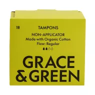 Tampoane din bumbac organic 100%, Normal (18 buc), Grace and Green Tampoane din bumbac organic 100%, Normal (18 buc), Grace and Green