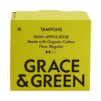 Tampoane din bumbac organic 100%, Normal (18 buc), Grace and Green
