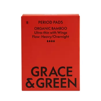 Absorbante din bambus organic, Noapte (8 buc), Grace and Green