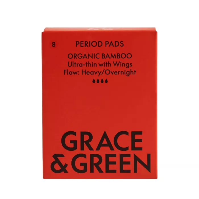 Absorbante din bambus organic, Noapte (8 buc), Grace and Green