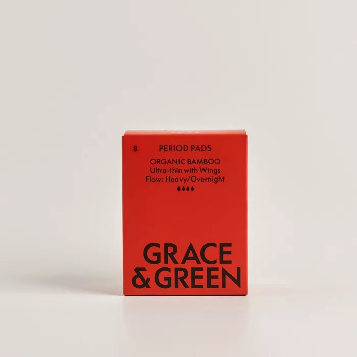 Absorbante din bambus organic, Noapte (8 buc), Grace and Green