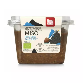 Pasta Miso de orez si soia nepasteurizata cu continut redus de sare eco (300 grame), Lima Pasta Miso de orez si soia nepasteurizata cu continut redus de sare eco (300 grame), Lima