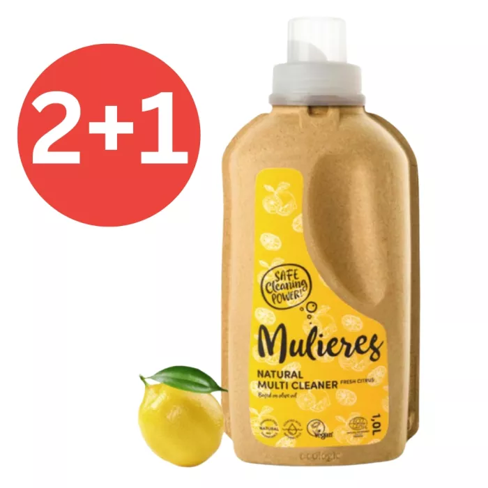 2+1 Detergent concentrat multi cleaner cu 99% ingrediente naturale Fresh Citrus (1L), Mulieres 2+1 Detergent concentrat multi cleaner cu 99% ingrediente naturale Fresh Citrus (1L), Mulieres