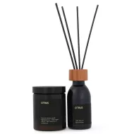 Set lumanare naturala si difuzor natural cu betisoare din trestie Citrus (180ml+100ml), Mulieres