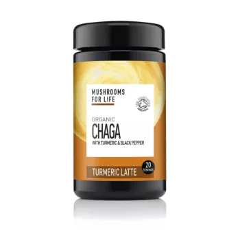 Organic Chaga Turmeric Latte Pure Grade Extract 120 grame (20 porții), MushroomsForLife Organic Chaga Turmeric Latte Pure Grade Extract 120 grame (20 porții), MushroomsForLife