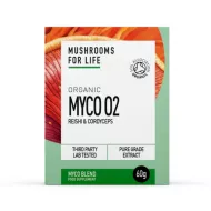 Organic Myco O2 Reishi si Cordyceps 1000 mg Pure Grade Extracts Powder (60 grame), MushroomsForLife